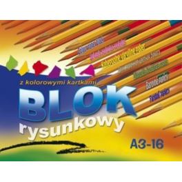 Blok rysunkowy A3/16k kolorowy KRESKA